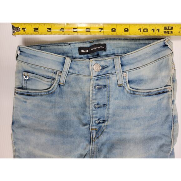 True Religion Halle High Rise Super Skinny Blue Jeans Womens 27W 204296‎ - Picture 4 of 12